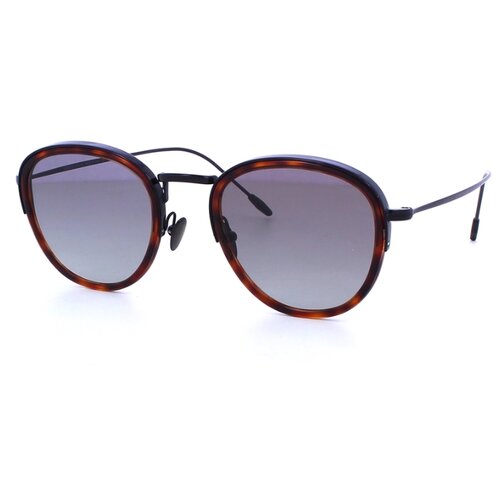 Солнцезащитные очки ARMANI, круглые, оправа: металл, градиентные, с защитой от УФ, для мужчин, коричневый