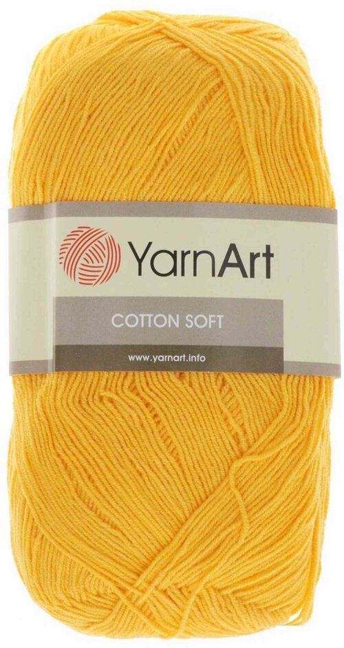 Пряжа YarnArt Cotton soft желтый (35), 55%хлопок/45%полиакрил, 600м, 100г, 1шт