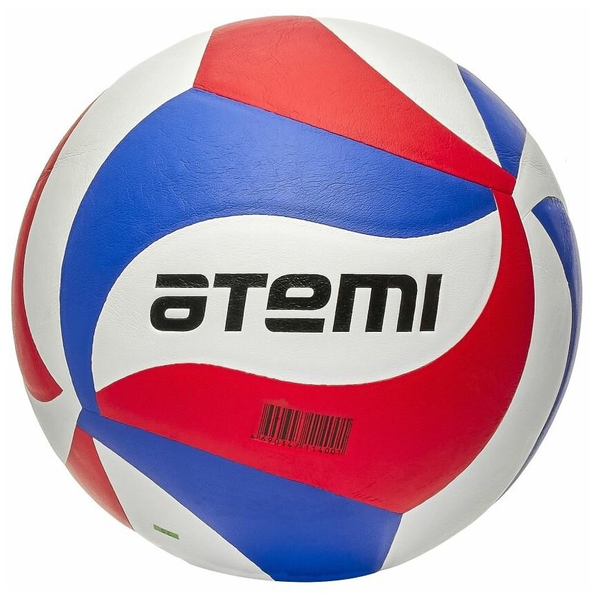 Мяч волейбольный Atemi CHAMPION синтетическая кожа PU Soft, син/бел/красн,18 п, клееный, окруж 65-67