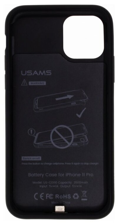 Чехол-аккумулятор Usams для Apple iPhone 11 Pro (3500 мАч) черный