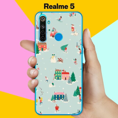 Силиконовый чехол на realme 5 Узор новогодний / для Реалми 5 силиконовый чехол на realme 5 узор 13 для реалми 5