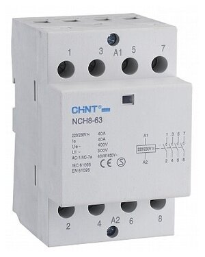 CHINT Контактор модульный NCH8-20/22 20A 2НЗ+2НО AC220/230В 50Гц (R), CHINT, арт.256087