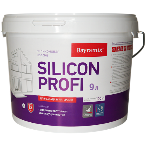 Краска фасадная Bayramix Silicon Profi база А 9 л