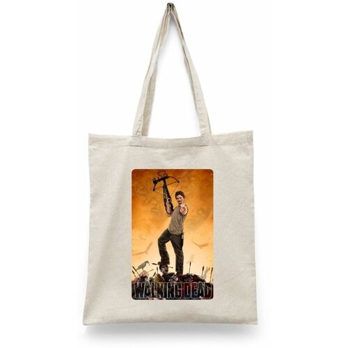 фото Сумка-шоппер унисекс каждому своё "ходячие мертвецы/the walking dead" черная