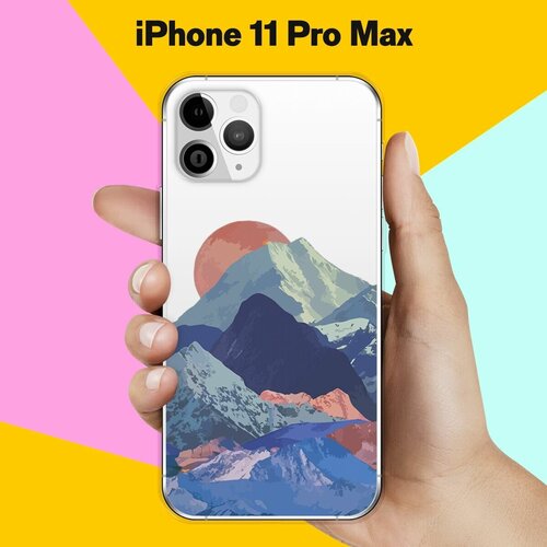 Силиконовый чехол Горы на Apple iPhone 11 Pro Max чехол книжка на apple iphone 11 pro max эпл айфон 11 про макс с рисунком мрачные розы черный