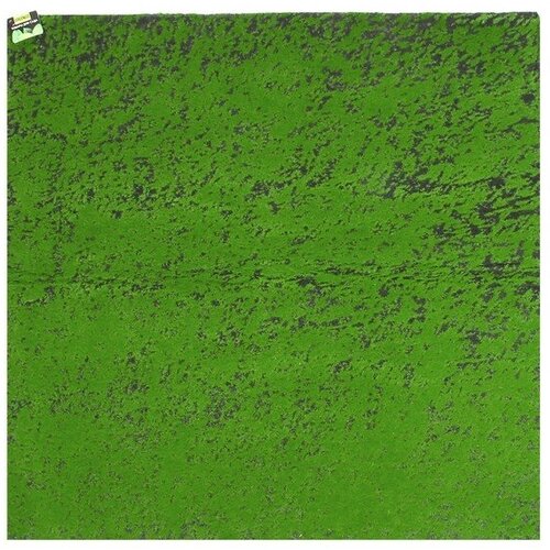 Мох искусственный, декоративный, полотно 1 × 1 м, зелёный на чёрном