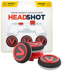 RAINBO Сменные накладки Headshot (Victory) для геймпада Sony Dualshock 4 черный/красный