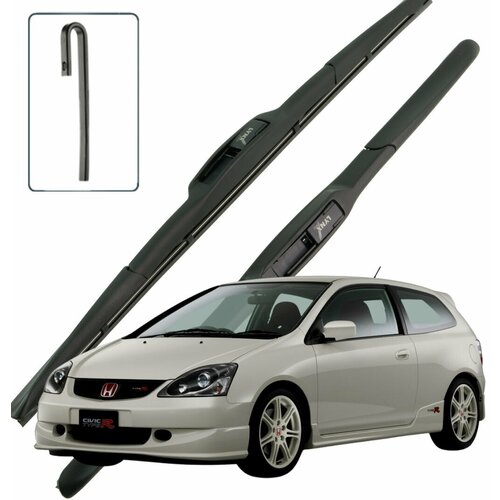 Дворники Honda Civic Type R (2) EP Хонда Цивик Тайп Р ЕП 2001 2002 2003 Щетки стеклоочистителя гибридные к-т 2шт, 600мм-400мм