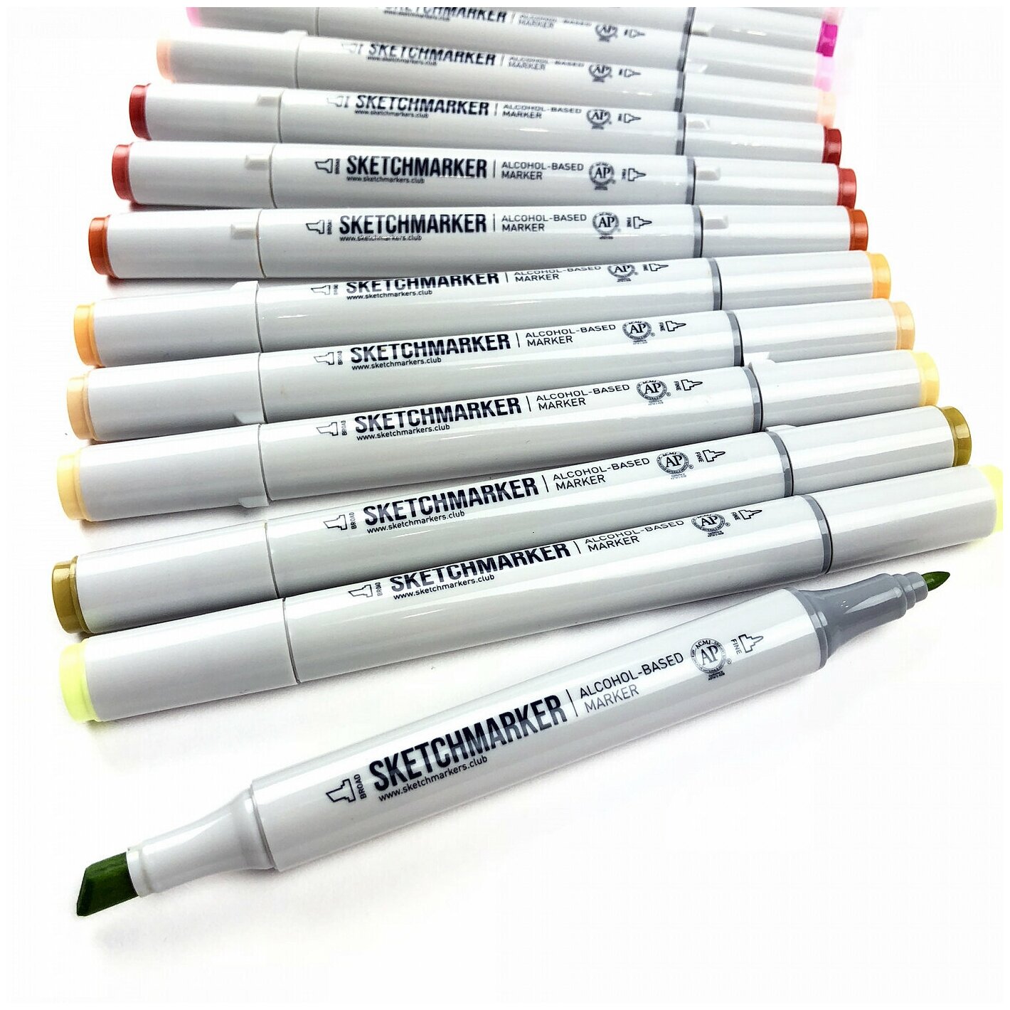 Маркер двухсторонний на спиртовой основе Sketchmarker Цвет Малиновый - фото №14