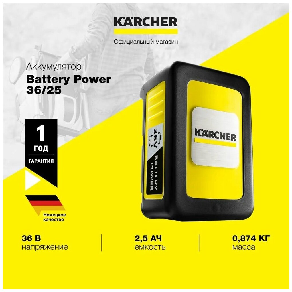 Аккумулятор для электроинструмента Karcher Battery Power 36/25 2.445-030.0