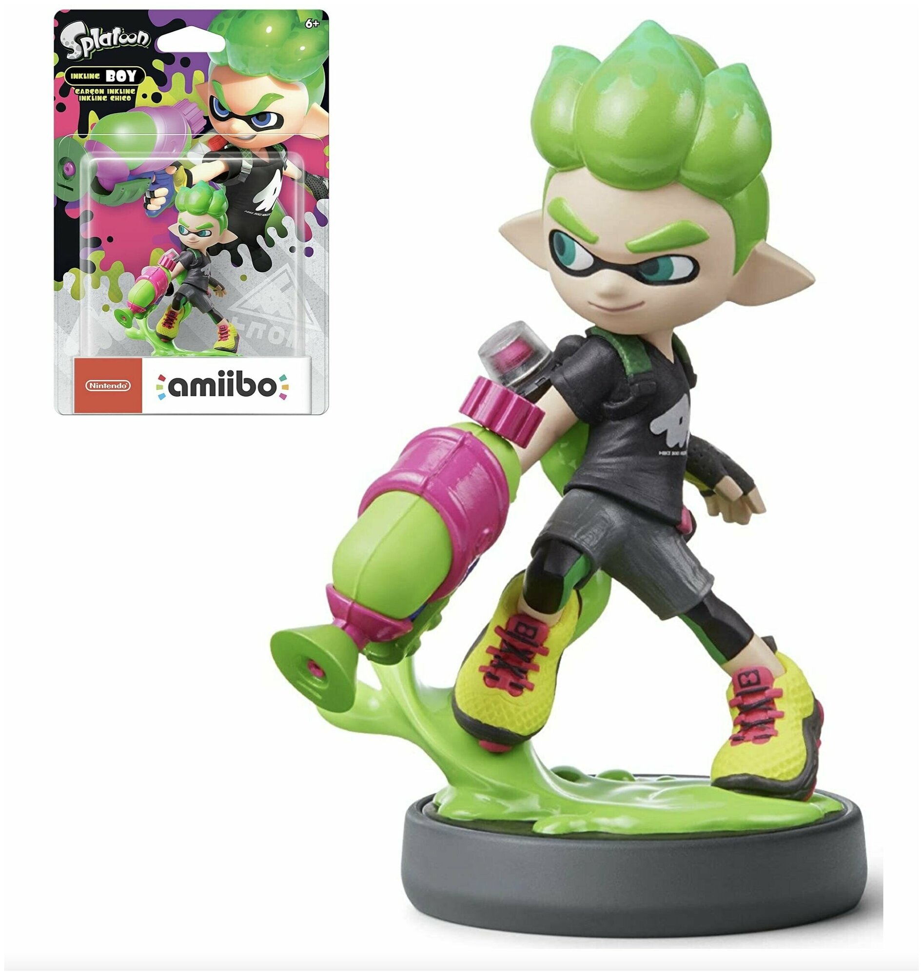 Фигурка Амибо Инклинг-мальчик (неоново зеленый) Splatoon коллекция Amiibo Inkling Boy Neon Green Splatoon Series