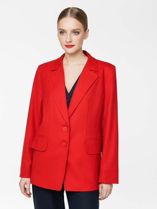 Пиджак Lo, средней длины, силуэт прямой, размер 56, красный