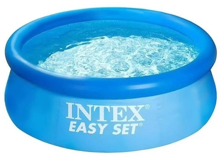 Семейный бассейн INTEX/надувной бассейн круглый с диаметром 244см/быстрая установка/синий - фотография № 3