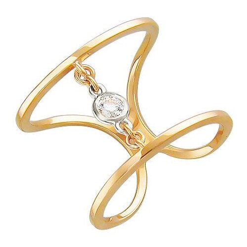 фото Эстет кольцо с бриллиантом из комбинированного золота 01к667288, размер 16.5