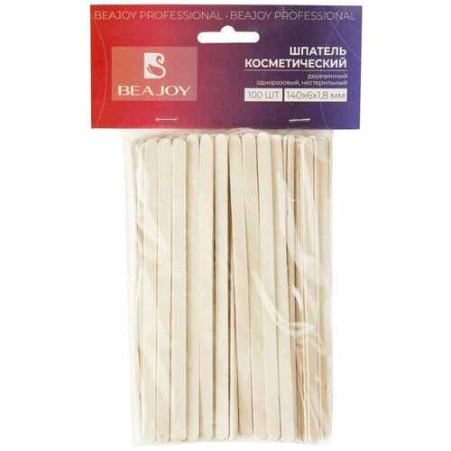 Шпатель деревянный косметический нестерильный BEAJOY 140 618 100 шт 349₽