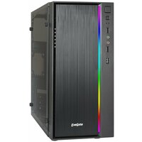 Корпус Minitower ExeGate mEVO-9301 (mATX, без БП, с окном, 2*USB+1*USB3.0, HD аудио, черный с RGB подсветкой)