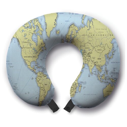 фото Подушка для шеи ambesonne детали на карте, голубой