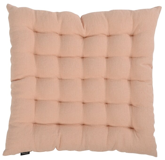 Подушка стеганая на стул Tkano из умягченного льна розово-пудрового цвета из коллекции Essential, 40 40см