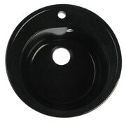 Мойка AGATA AG7C1, врезная, 500 х 180 мм, круглая, цвет черный 9177356