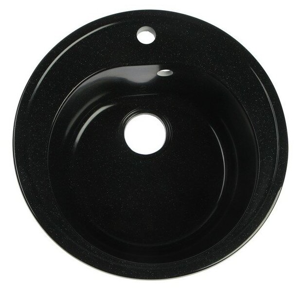 Мойка AGATA AG7C1, врезная, 500 х 180 мм, круглая, цвет черный - фотография № 1