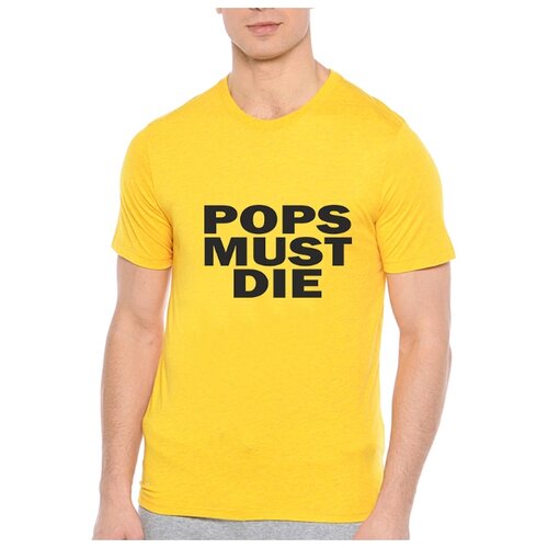 Футболка Pops must die (Попса должна умерть). Цвет: желтый. Размер: XXL