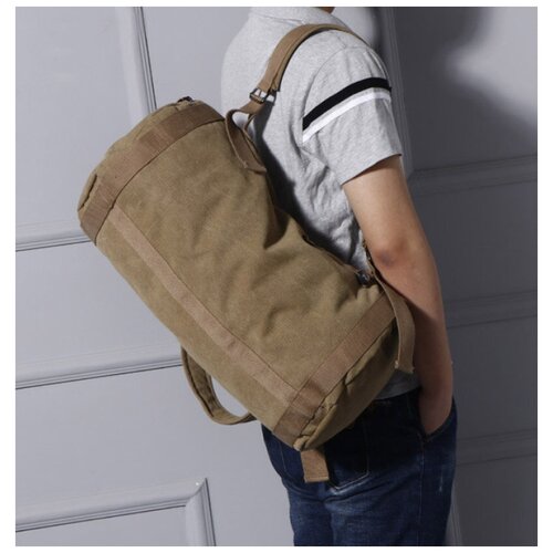 фото Сумка спортивная сумка-рюкзак , 50х25х27 см, ручная кладь, хаки guangzhou top quality leather products