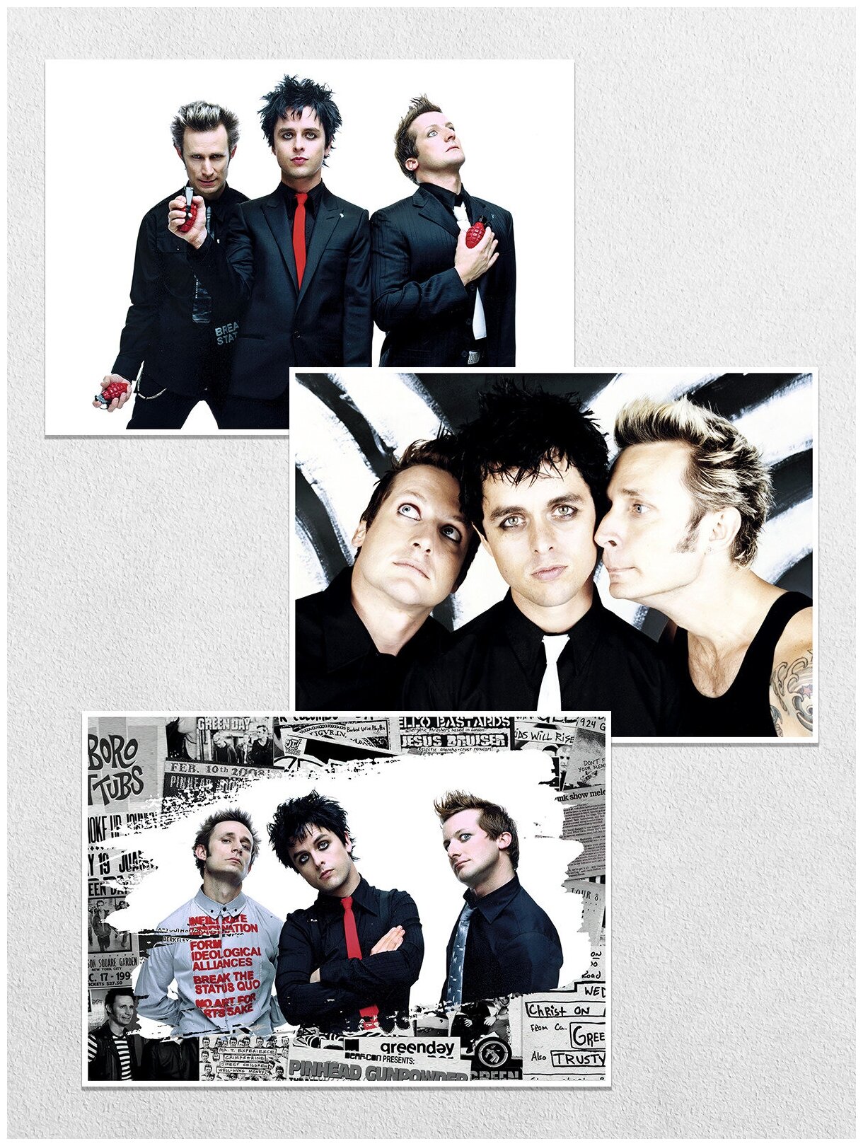 Постеры интерьерные Green Day 3 Набор Плакатов 3 шт