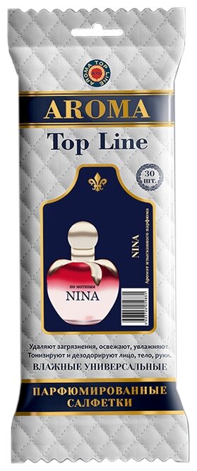 AROMA TOP LINE Влажные салфетки универсальные парфюмированные Nina Ricci Nina №12