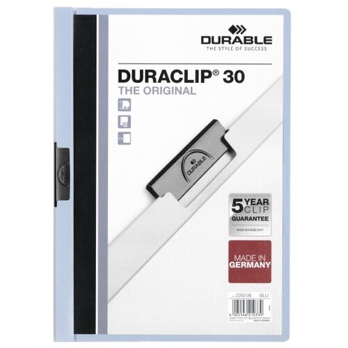 DURABLE Папка-скоросшиватель Duraclip А4, 30 листов, голубой