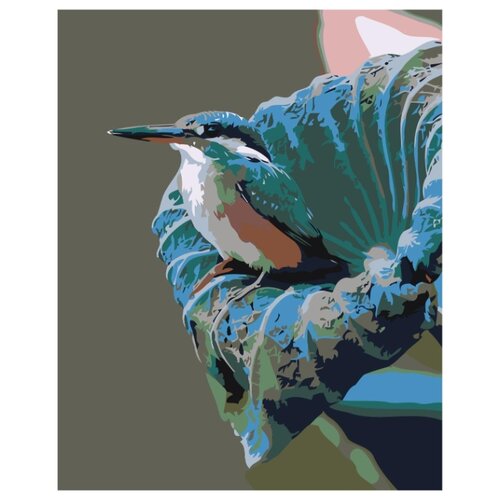Птица на цветке Раскраска картина по номерам на холсте картина по номерам птица на цветке 40x50 см