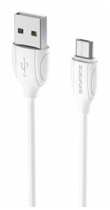 Кабель, провод Borofone BX19, microUSB - USB, 2.4 А, 1 м, белый