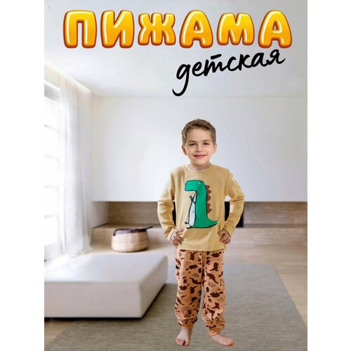 Пижама  детская, брюки, размер 86, мультиколор