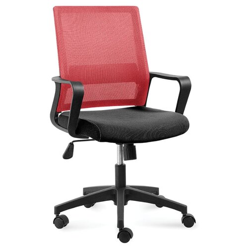фото Кресло офисное бит lb черный пластик / красная сетка / черная ткань norden chairs