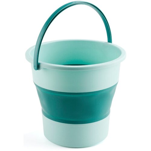 Складное ведро силиконовое, универсальное, 17 литров, 35,5 х 33,5 х 30 см, цвет зеленый