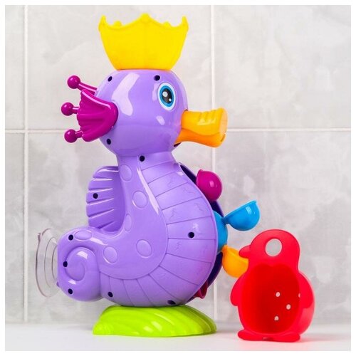 Крошка Я Набор игрушек для ванны «Мельница. Морской конёк», на присоске