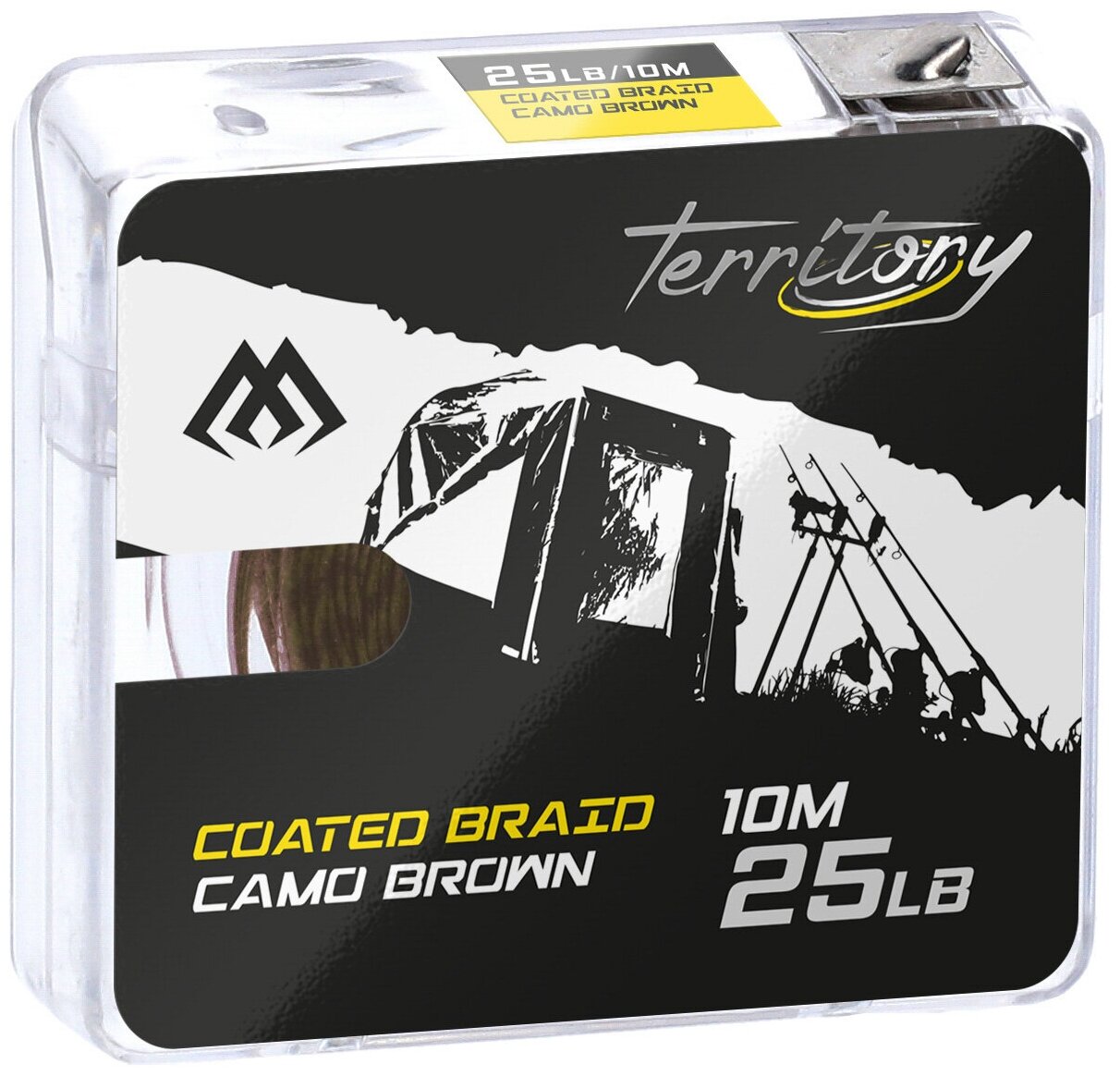 Поводочный плетеный шнур Mikado Territory COATED BRAID 25LB, ( 10 м ) коричневый AMC-CB25/CB