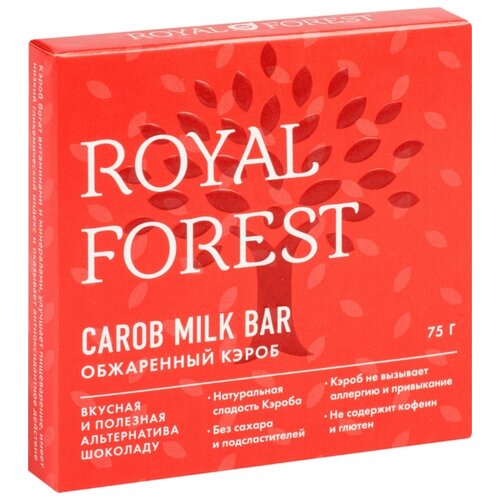 фото ROYAL FOREST Carob milk bar кэроб плитка обжаренный коробка, 75 г