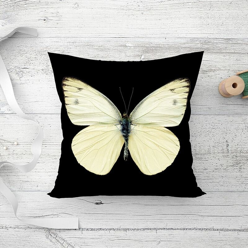 фото Подушка декоративная / Лимонная Бабочка / велюр / Жуки / подарок / подушка диванная / подушка для интерьера