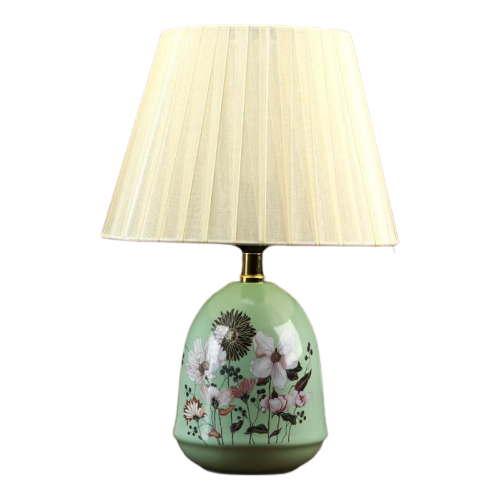 Лампа декоративная RISALUX 5037816, E27, 40 Вт, цвет арматуры: зеленый, цвет плафона/абажура: бежевый