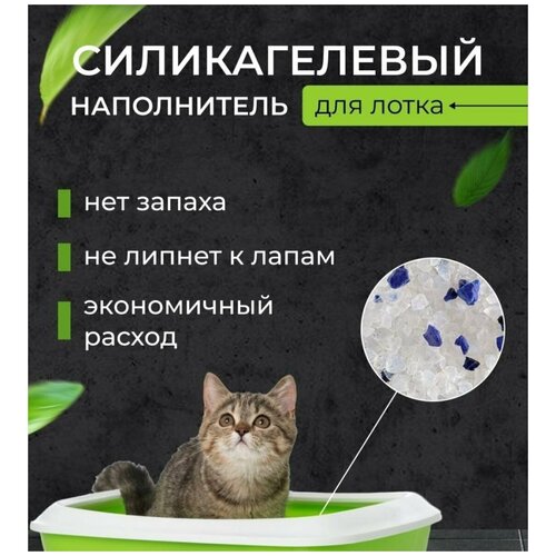 Силикагелевый наполнитель Премиум Класса для кошек 2 кг 5,6 л