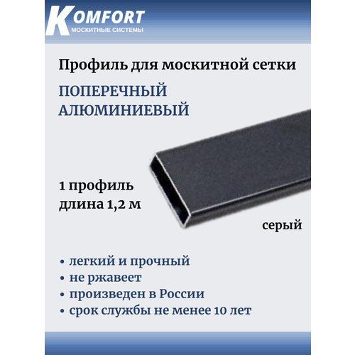 Профиль для москитной сетки поперечный алюминиевый 23x7 серый 1,2 м 1 шт