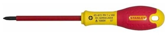 Отвертка диэлектрическая Stanley Hand Tools STANLEY 0-65-415 FATMAX 1000V PH1*100 mm