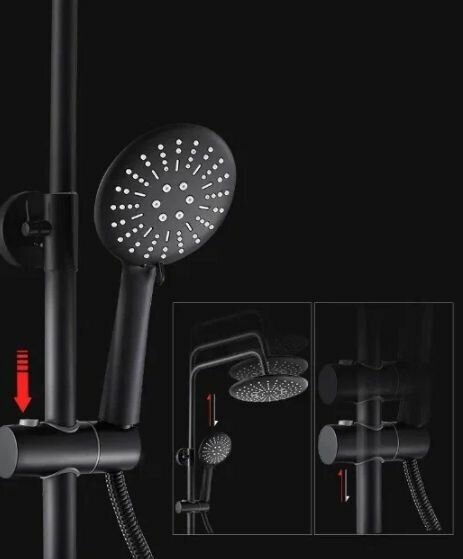 Душ в ванную Homium Shower Black (душевой гарнитур, черный) - фотография № 4