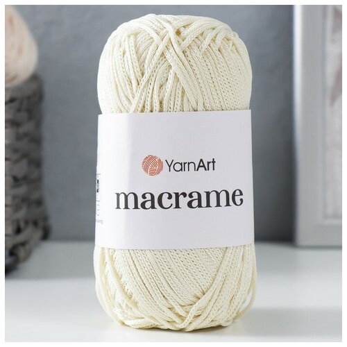 Пряжа Macrame Макраме 100% полиэстер 130м/90гр (137 молочный) пряжа macrame макраме 100% полиэстер 130м 90гр 135 сирень