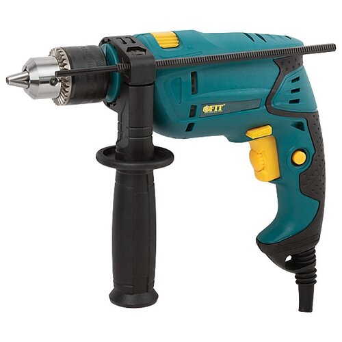 Ударная дрель FIT ID-501, 500 Вт черный/зеленый дрель ударная makita нр 2051 бзп 20мм реверс 720вт 0 1200 2900 об мин