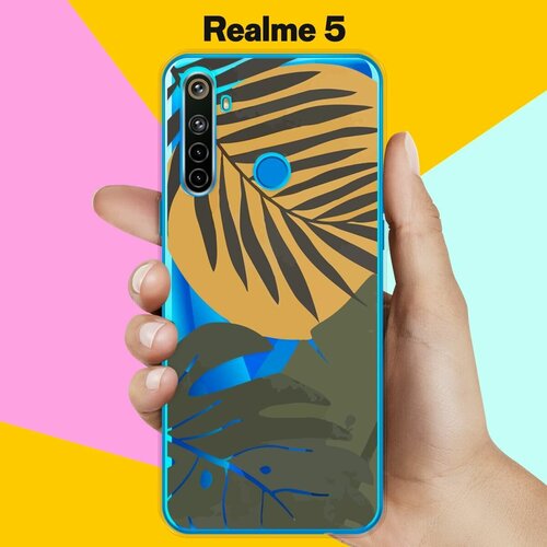 Силиконовый чехол на realme 5 Цветы / для Реалми 5 дизайнерский вертикальный чехол книжка для реалми 5 realme 5 цветы