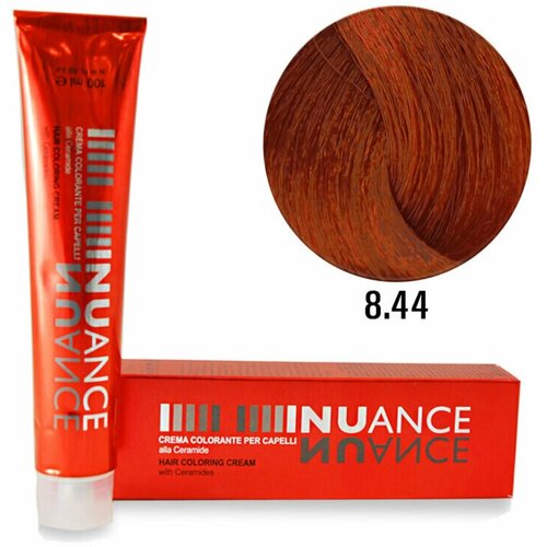 Купить PUNTI DI VISTA Nuance Краска для волос с церамидами 8.44 ярко-медный оранжевый блонд, 100 мл, рыжий/оранжевый