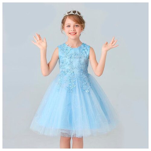 фото Платье mix, размер 120, голубой