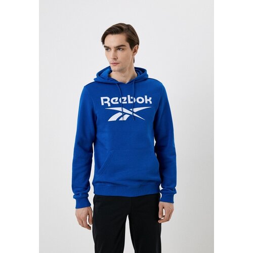 Толстовка/Reebok/H54801/RI BIG STACKED LOGO HOOD/синий/ синий/ оранжевый/M