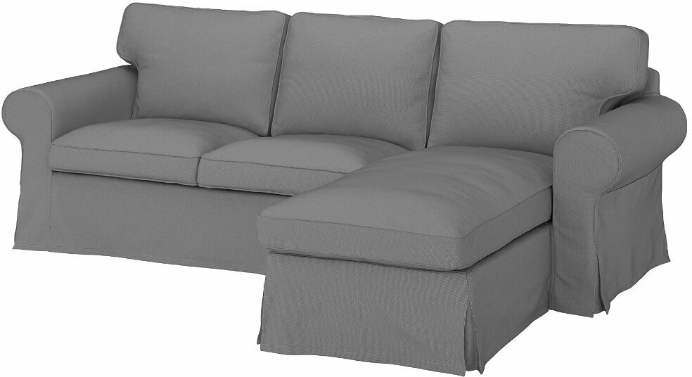 Экторп Чехол на 3-местный диван, с козеткой, Реммарн светло-серый